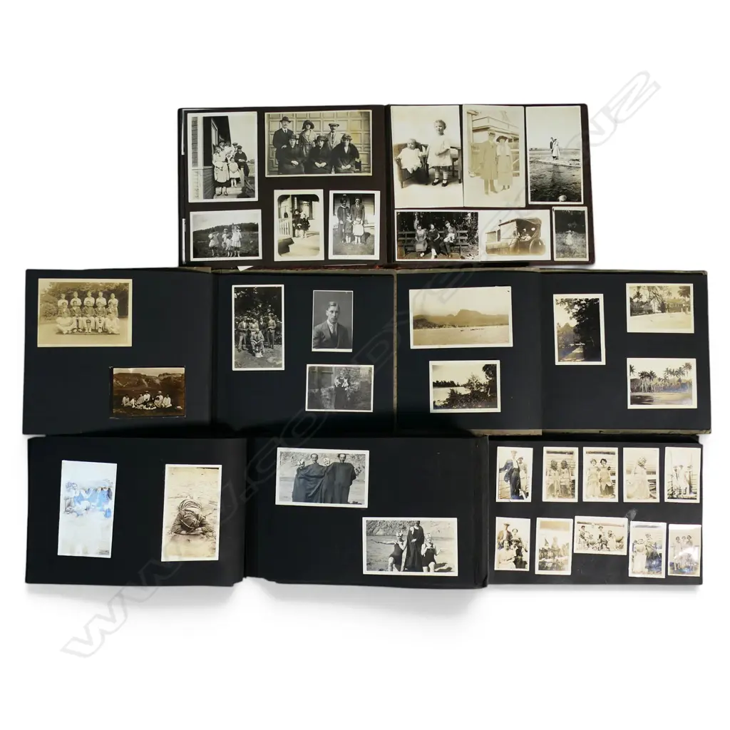 5 VINTAGE PERSONAL PHOTO ALBUMS: Pacific islands + NZ + war + Australia + world Image 1++